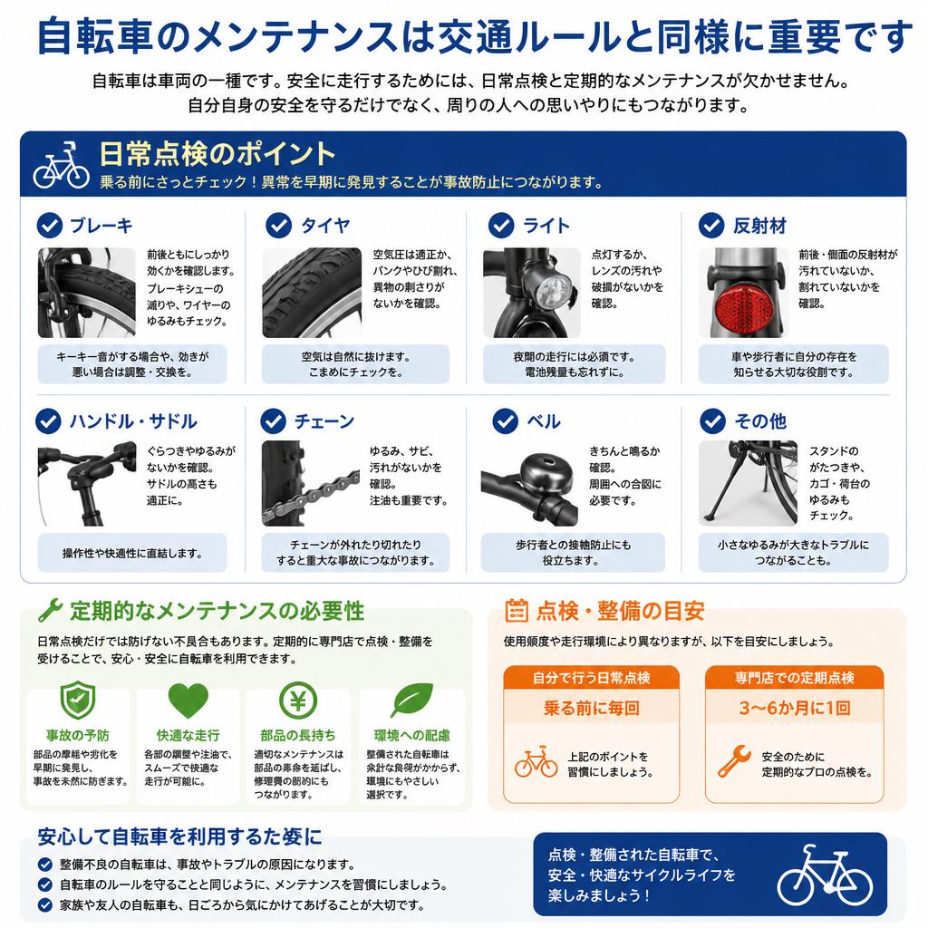 自転車点検で安心安全を確保